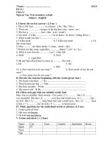 Đề thi Anh Văn HKII