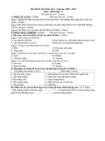 ĐỀ VÀ ĐÁP ÁN THI KI I SINH HOC 8