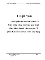 Luận văn  Đánh giá tình hình tài chính và biện pháp nâng cao hiệu quả hoạt động kinh doanh của công ty Cổ phần Kinh doanh vật tư và xây dựng
