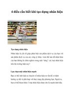 4 điều cần biết khi tạo dựng nhãn hiệu