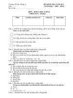 ĐỀ KTCKI  KHOA HỌC +TV LỚP 4