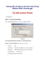 Cấu hình ADSL cho modem Planet