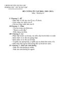 Đề cương ôn tập môn Sinh HK I 2010 - 2011