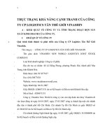THỰC TRẠNG KHẢ NĂNG CẠNH TRANH CỦA CÔNG TY CP LOGISTICS TÂN THẾ GIỚI VINASHIN