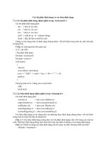 Các bộ phận định dạng và các hàm định dạng