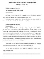 Liên đội chúc mừng ĐH chi đoàn