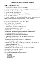 NGÂN HÀNG ĐỀ  THI MÔN CHẾ  TẠO PHÔI