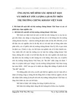 ỨNG DỤNG MÔ HÌNH XÁC ĐỊNH KỲ HẠN VÀ THỜI KỲ ƯỚC LƯỢNG LỢI SUẤT TRÊN THỊ TRƯỜNG CHỨNG KHOÁN VIỆT NAM