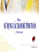 Sử dung hàm để tính toán