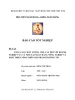 nÂNG CAO CHẤT LƯỢNG CHO VAY ĐỐI VỚI DOANH NGHIỆP VỪA VÀ NHỎ TẠI NGÂN HÀNG NÔNG NGHIỆP VÀ PHÁT TRIỂN NÔNG THÔN CHI NHÁNH THƯỜNG TÍN