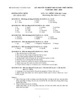 Hướng dẫn chấm đề thi chính thức môn Tiếng Anh (Hệ 7 năm) năm 2004-2005