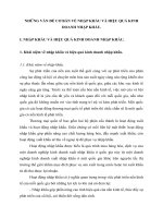 NHỮNG VẤN ĐỀ CƠ BẢN VỀ NHẬP KHẨU VÀ HIỆU QUẢ KINH DOANH NHẬP KHẨU
