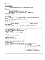 PRESENT PROGRESS AND BEGOING TO