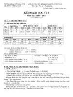 Kế hoạch học kì I năm học 2010-2011