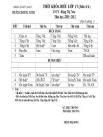 Thời khoá biểu năm học 2010-2011