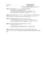 Đề thi KI lớp 10NC(Có ĐA)