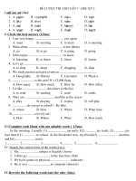 ĐỀ LUYỆN THI ANH VĂN 7-HỌC KỲ I