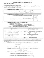 PT BẬC HAI VÀ MỘT SỐ DẠNG BT CƠ BẢN