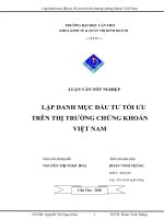 lập danh mục đầu tư tối ưu trên thị trường chứng khoán việt nam