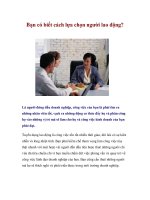 Bạn có biết cách lựa chọn người lao động?