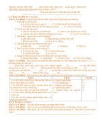 ĐỀ KIỂM TRA HỌC KÌ I SNH 7