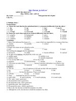 Đề ôn HK I Anh 10 số 9
