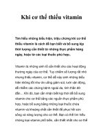 Khi cơ thể thiếu vitamin