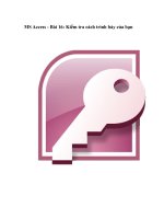 MS Access - Bài 16: Kiểm tra cách trình bày của bạn