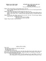 Đáp án và đề thi KHI môn Ngữ văn 8 - năm học 2010 -2011