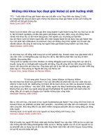 Những nhà khoa học đoạt giải Nobel có ảnh hưởng nhất