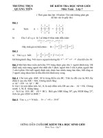 Đề và đáp án thi HSG cấp trường - Toán lớp 7