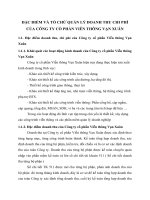 ĐẶC ĐIỂM VÀ TỔ CHỨ QUẢN LÝ DOANH THU CHI PHÍ  CỦA CÔNG TY CỔ PHẦN VIỄN THÔNG VẠN XUÂN