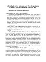 MỘT SỐ VẤN ĐỀ LÝ LUẬN CƠ BẢN VỀ HIỆU QUẢ KINH DOANH CỦA DOANH  NGHIỆP THƯƠNG MẠI