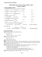 Đề thi HK I và đáp án toán 6