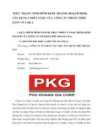 THỰC TRẠNG TÌNH HÌNH KINH  DOANH, HOẠCH ĐỊNH, XÂY DỰNG CHIẾN LƯỢC CỦA  CÔNG TY TRONG THỜI GIAN VỪA QUA