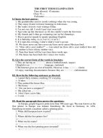 Đề kiểm tra học kỳ I (Anh 9)