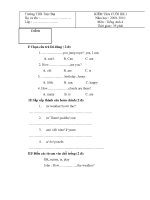 Đề thi hết HKI Anh lớp 4