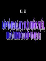 Bai 20 : Quy luat thong nhat & hoang chinh cua lop vi Dia Ly