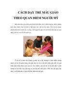 CÁCH DẠY TRẺ MẪU GIÁO THEO QUAN ĐIỂM NGƯỜI MỸ