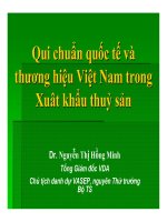 Qui chuẩn quốc tế, chuẩn quốc tế và thương hiệu Việt Nam trong hiệu Việt