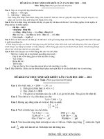 Đề và đáp án thi học sinh giỏi lớp 5 lần 1 Năm học 2010-2011