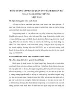 TĂNG CƯỜNG CÔNG TÁC QUẢN LÝ THANH KHOẢN TẠI NGÂN HÀNG CÔNG THƯƠNG