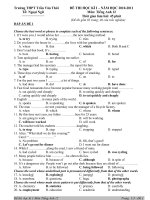 Đáp án đề thi HKI Tiếng Anh 12 - đề 1