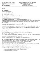 Đề thi và đáp án học kì 1 môn toán lớp 11CBTRƯỜNG THCS VÀ THPT TỐ HỮU