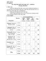 Ma trận đề thi HK1 môn Toán 10. Năm Học 2010-2011