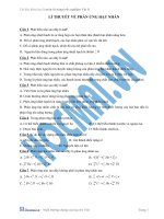 (Luyện thi cấp tốc Lý) Lý thuyết về phản ứng hạt nhân_Trắc nghiệm và đáp án