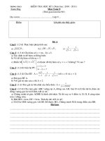 Bài kiểm tra học kì I môn toán 9 năm học 2010-2011