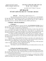 Kế hoạch KTHK1 2010-2011 của PGD Hòa Thành