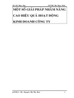MỘT SỐ GIẢI PHÁP NHẰM NÂNG CAO HIỆU QUẢ HOẠT ĐỘNG KINH DOANH CÔNG TY