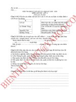 Đề kiểm tra lịch sử 4 kì 2